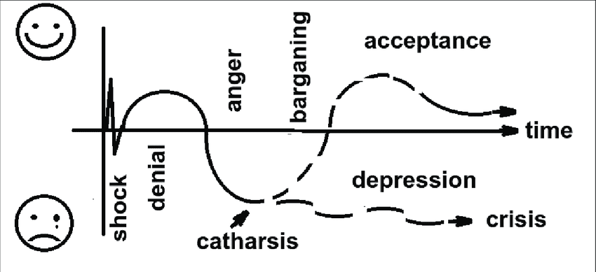 Grief cycle flow as a mental process